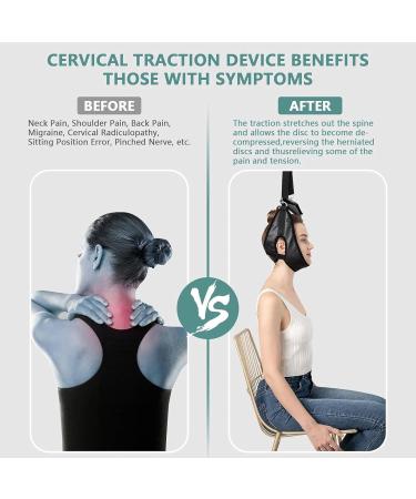 Dovxk Neck Traction Device | Home Traction for Neck Relief - Sustainable Solid Stitch Belt for Men & Women - Buy Online on GoSupps.com