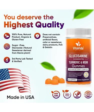 VVNATURALS Sugar-Free Extra Strength 3000mg Vegan Joint Support Supplement | Glucosamine, Chondroitin, Turmeric, MSM & Boswellia | Relieve Joint Discomfort & Improve Mobility | Hands & Knees Support | 60 ct - Buy Online on GoSupps.com