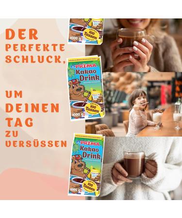 OPRIMA Pack of 5 Cocoa Drinks Cocoa Powder Soluble Drink Chocolate 1 kg Value Pack for the Whole Family - Buy Online on GoSupps.com