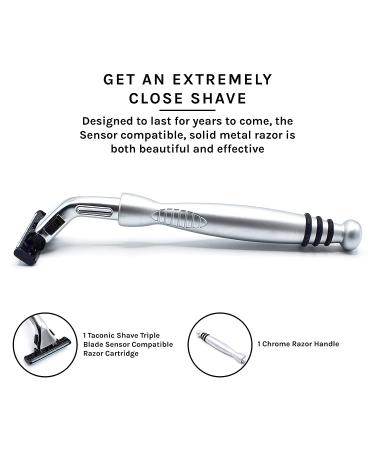 Taconic Shave Heavyweight Triple Blade Razor - Compatible with Gillette Sensor & Sensor Excel - 1 Preloaded Blade - Buy Online on GoSupps.com