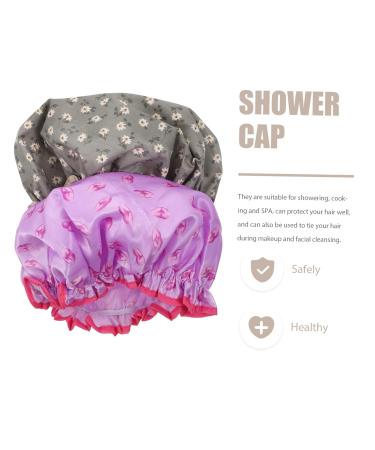 Hemoton 2pcs Satin Turban & Plastic Shower Cap Set for Women | Bath Hat & Hair Protector - PEVA Lined - Buy Online on GoSupps.com