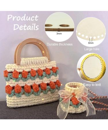 6 Pieces Wooden Crochet Bag Bottoms - Oval, Round, Shaped Bases for DIY Basket Weaving and Purse Making - Buy Online on GoSupps.com