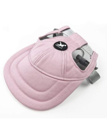 Dogs adjustable straps summer sun hood for dogs outdoor sports sun protection baseball cap with ears for puppies small dogs medium-sized dogs (large pink) L rose