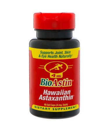 BioAstin Hawaiian Astaxanthin Antioxidant 4 MG (60 Gel Capsules) - Buy Online on GoSupps.com