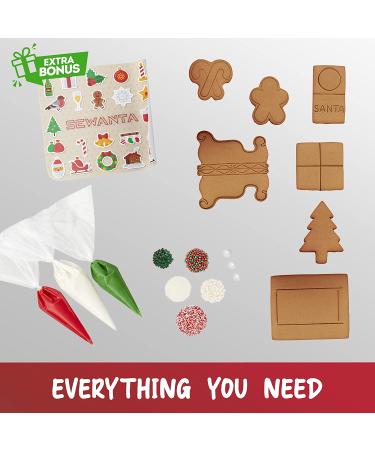 Christmas Sleigh Cookie Decorating Kit with Gingerbread Panels and Candies - Buy Online on GoSupps.com