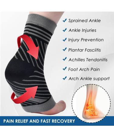 8 Pairs Neuropathy Socks Plantar Fasciitis Compression Support | Men & Women | Sports Injury Recovery | Arch Support | Pain Relief | M Black+White - Buy Online on GoSupps.com