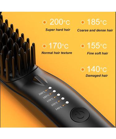 Electric Hair Straightener Brush Negative Ion Hair Straightener Brush Heated Straightening Brush Portable Electric Straightening Heated Styling Comb Negative Ion Styling Comb US Plug 100 to 240V - Buy Online on GoSupps.com