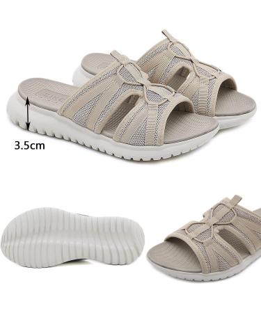 JASUBAI Leather Orthopedic Arch Support Diabetic Sandals - Women's Beige Crisscross Sandals (Size 9 B) - Buy Online on GoSupps.com
