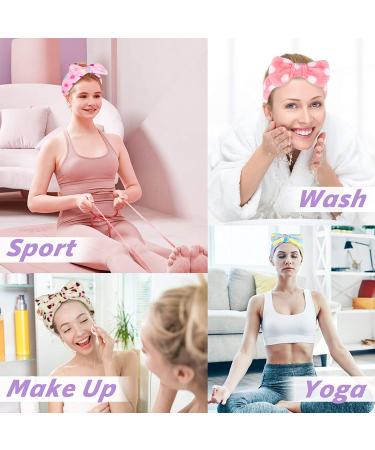 Shindel Bow Hair Band 12PCS - Soft Coral Fleece Head Wraps for Spa, Shower, Makeup - Headbands for Washing Face - Spa Mask Headband Set - Buy Online on GoSupps.com