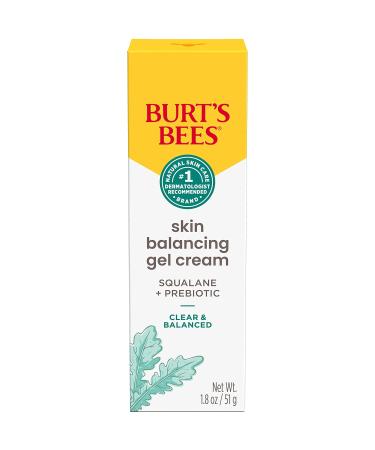 Burt's Bees Clear and Balanced Skin Balancing Gel Cream With Squalane and Prebiotic Gel Moisturizer for Breakout-Prone Skin 99 Percent Natural Origin 1.8 oz. Bottle (Pack of 4) 1.8 Ounce (Pack of 4) - Buy Online on GoSupps.com