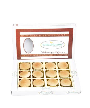 Ghasitaram Gifts Indian Sweets - Diwali Gifts Sweets- Baked Almond Khajoor Delights in White Box