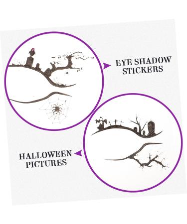 VINTORKY 4 Pairs Halloween Eyeliner Stickers Decor Eyeshadow Halloween Makeup Tools Eye Makeup Decals Black - Buy Online on GoSupps.com