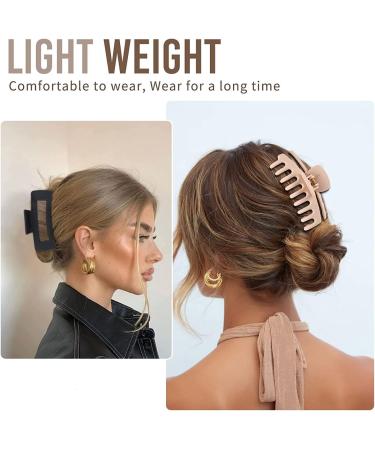 Hold Me Tight 8 Pack 4.3" Inch Large Hair Claw Clips for Women Hair Clips for Thin Thick Curly Hair 90 s Strong Big Grip Matte Banana Clips with Strong Jaws for girls ladies Light - Buy Online on GoSupps.com