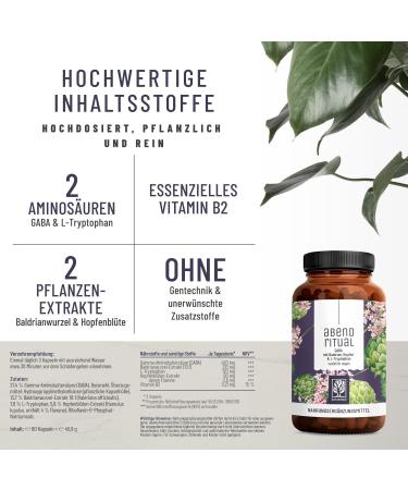 NaturTreu Evening Ritual Complex - High Dose GABA Capsules with Valerian Tryptophan & Hops - 90 Vegan Capsules No Additives - Buy Online on GoSupps.com