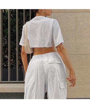 Shop Y2K Women s Parachute Cargo Pants | Vintage 90s E-Girl Streetwear Track Pants - Baggy & Stylish - Buy Online on GoSupps.com