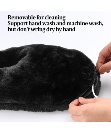 Buy Washable Plush Heated Slippers - USB Foot Warmer Electrical Heating Shoes for Adults - Winter Comfort in Black - Buy Online on GoSupps.com