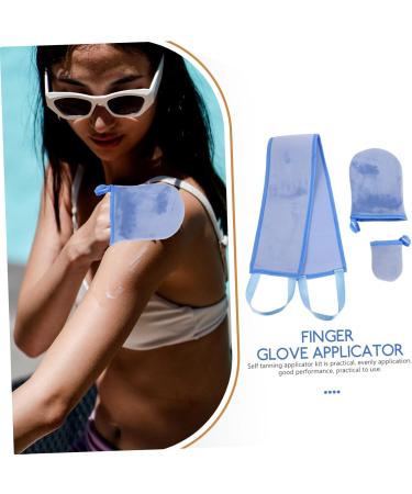 1 Set Sunscreen Lotion Sun Cream Gloves Tanning Back Applicator with Handles Self Tanning Mitt Applicator Tanning Finger Glove Applicator Make Agent Flocking - Buy Online on GoSupps.com