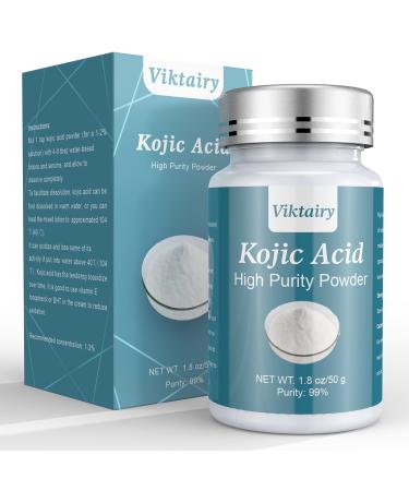 Pure Kojic Acid Powder (50 Gram)  for Skin Whitening Lightening  Even Your Skin Tone & Diminishes the Appearance of Dark Spots  Freckles & Scars  for DIY Soaps  Creams and Serums