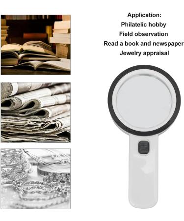 Portable 30X Double Glass Lens Handheld Large Banknote Inspection 12 LED Illuminated Lighted Magnifier for Reading Antique Full of Stars - Buy Online on GoSupps.com