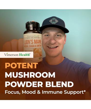 Lions Mane Supplement Capsules Mushroom Powder Blend with Lions Mane Powder Turkey Tail Shiitake Mushrooms & More Focus & Energy Supplements for Mood & Immune Support. Non-GMO. 60 Vegan Capsules - Buy Online on GoSupps.com