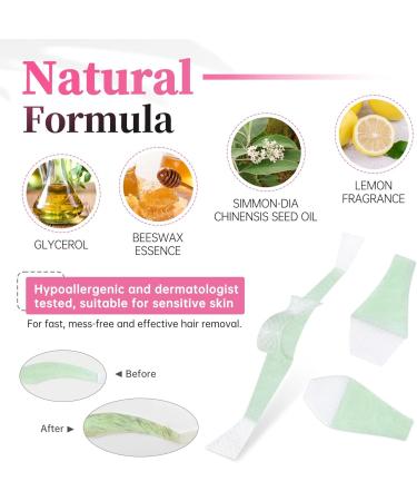 Facial Wax Strips Kit - 24 Strips for Eyebrow Shaping & Hair Removal at Home | Ideal for Sensitive Skin - Includes 4 Calming Oil Wipes - Buy Online on GoSupps.com