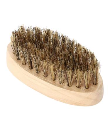Men Beard Brush Soft Bristle Mustache Comb Oval Bamboo Handle Beard Shaping Tool for Home Use