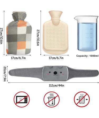 Koala Hot Water Bottle Set 3 Soft Waist Covers for Pain Relief | Neck Back Shoulder & Leg Warmers | International Shipping Available - Buy Online on GoSupps.com