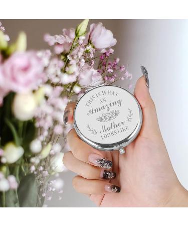 Travel Makeup Mirror for Mom | 2X Magnifying Compact Mirror | Mother's Day & Birthday Gifts from Daughter and Son - Buy Online on GoSupps.com