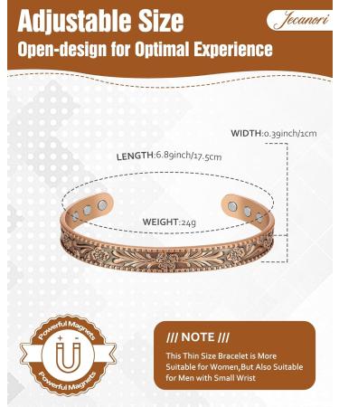 Jecanori Copper Magnetic Bracelet for Men and Women - Adjustable Cuff Bangle with Strong Magnets - Gift Box Included - Buy Online on GoSupps.com