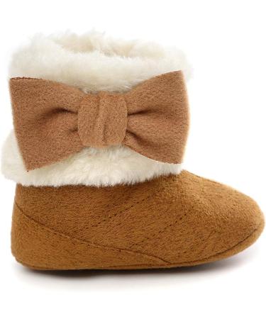 Yinuoday Winter Baby Girls Anti-Slip Snow Boots 3-6 Month Infant Dark Brown - Warm Prewalker Newborn Shoes - Buy Online on GoSupps.com