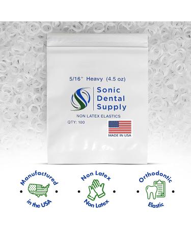 500 Pack 5/16 Inch Clear Latex Free Orthodontic Elastic Rubber Bands - Heavy 4.5 Ounce - Made in USA by Sonic Dental - Buy Online on GoSupps.com
