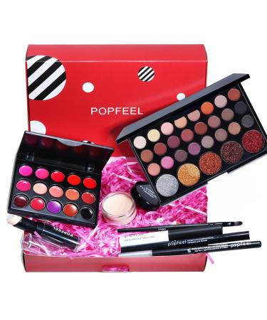 Holzsammlung Makeup Kit for Women Full Kit All in One Makeup Gift Set for Girls Teenagers Beginners Cosmetic Make up Set with Lipgloss Eyeshadow Palette Brush Concealer Mascara Eyeliner Pencil #4 A-4