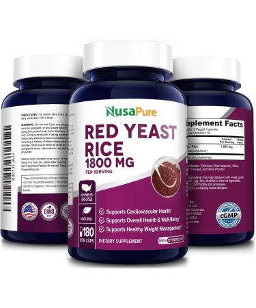Red Yeast Rice 1800mg - 180 Veggie Capsules (Non-GMO, Gluten-Free) - Buy Online on GoSupps.com
