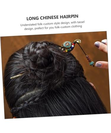 Mikinona Hairpin Tassel Hair Bun Hanfu Hair Accessories Hair Bun Stick Chinese Hair Accessories Traditional Classcical Metal Hair Barrettes Hair Bun Holder Issue Card Zinc Alloy Vintage - Buy Online on GoSupps.com