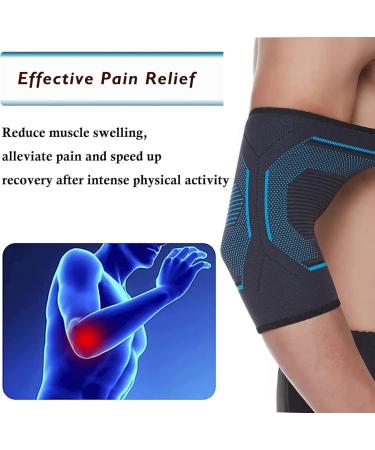 Seitaku Elbow Brace Compression Sleeve - Elbow Support for Tennis Tendonitis Relief Weightlifting Gym & Sports - X-Large Navy Blue - Buy Online on GoSupps.com