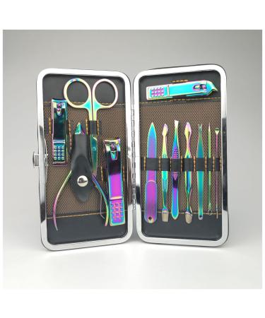 Manicure Set Stainless Steel Pedicure Nail Clippers Tool Man and Woman Portable Nail Clippers 12 Piece Set for Travel Manicure Nail Clippers Kit