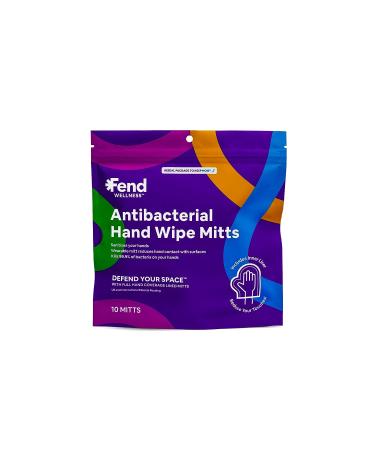 Fend Wellness 75% Alcohol Hand Wipes - Mitt Wearable Pre-moistened Mitten-Shaped Sanitizer with Protective Liner - Full Hand Coverage - 10 Wipe Mitts Set - Buy Online on GoSupps.com