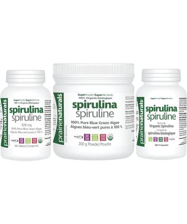 Prairie Naturals Organic Spirulina Blue Green Algae Tablets - 180 Count 180 count (Pack of 1) - Buy Online on GoSupps.com