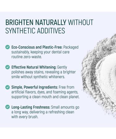 BAMBOEARTH Natural Fluoride Free Toothpaste Powder - Remineralizing Whitening Sensitive Teeth Tooth Powder with Baking Soda and 100% Zero Waste Packaging - Buy Online on GoSupps.com