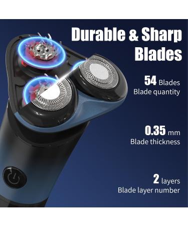Sejoy Electric Shavers for Men - Rechargeable Self-Sharpening IPX6 Waterproof Razor with Magnetic Head & Quick Release Blade - Skyline Blue - Buy Online on GoSupps.com