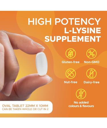 High Strength L-Lysine 1000mg 180 Vegan Tablets | Essential Amino Acid for Growth & Muscle | Made in UK by Northumbria Health - Buy Online on GoSupps.com