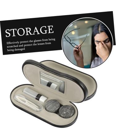 Anneomas 2-in-1 Glasses Case & Sunglasses Pocket - Wood Grain Travel Solution & Contact Lens Container - Buy Online on GoSupps.com