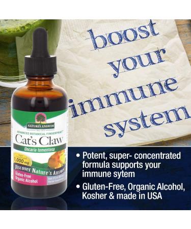 Nature's Answer Cat's Claw Bark 1000 mg â€“ Organic Immune Booster & Digestive Support, 2 oz - Buy Online on GoSupps.com