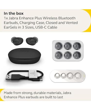 Jabra Enhance Plus Self-Fitting OTC Hearing Aids for Advanced Hearing Enhancement  Music and Calls â 4 Built-in Microphones and Powerful Speakers  Made for iPhone â Dark Grey - Buy Online on GoSupps.com