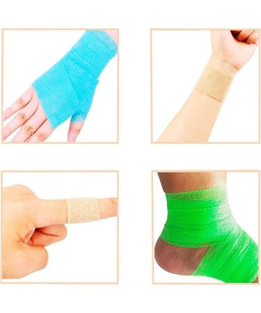 6 Rolls Self Adhesive Bandage Wrap Tape Self Adherent Vet Wrap Tattoo Grip Tape Elastic Cohesive Bandage for Athletic Sports  Finger Wrist Swelling Sprains Assorted Colors 1 Inch x5 yard - Buy Online on GoSupps.com