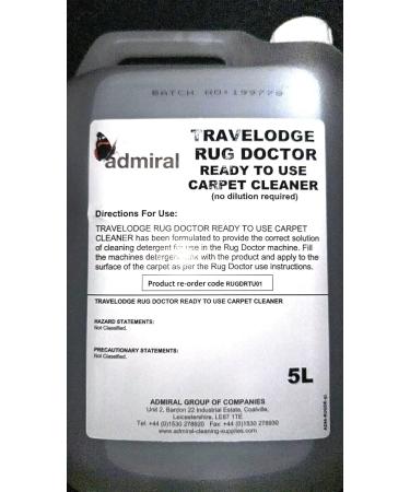 5L Carpet Cleaner Upholstery Cleaning Travelodge For Rug Doctor Machines Pet & Odours Ready To Use Liquid Detergent Solution 5 Litres - Buy Online on GoSupps.com