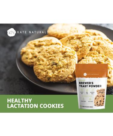 Kate Naturals Brewer's Yeast Powder for Lactation Cookies - Gluten-Free & Non-GMO Supplement (12oz) - Buy Online on GoSupps.com