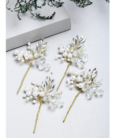 Vogue Hair Accessories Handmade Hair clip Hair Pin Hair Accessories Juda Pin Bun Pin (White_Handmade_Medium_Size_Set_4) - Buy Online on GoSupps.com