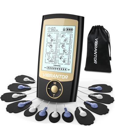 Rechargeable 24 Modes TENS EMS Unit Muscle Stimulator for Pain Relief with 12 Upgraded Pads for Relieving Lower Back, Knee, Shoulder, Muscle Pain
