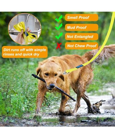 Vivifying Waterproof Dog Leash 20ft Durable PVC Long Line Lead with Soft Handle for Medium Large Dogs Recall Tracking Training Great for Swimming Beach Lake and Yard (6M Yellow) - Buy Online on GoSupps.com